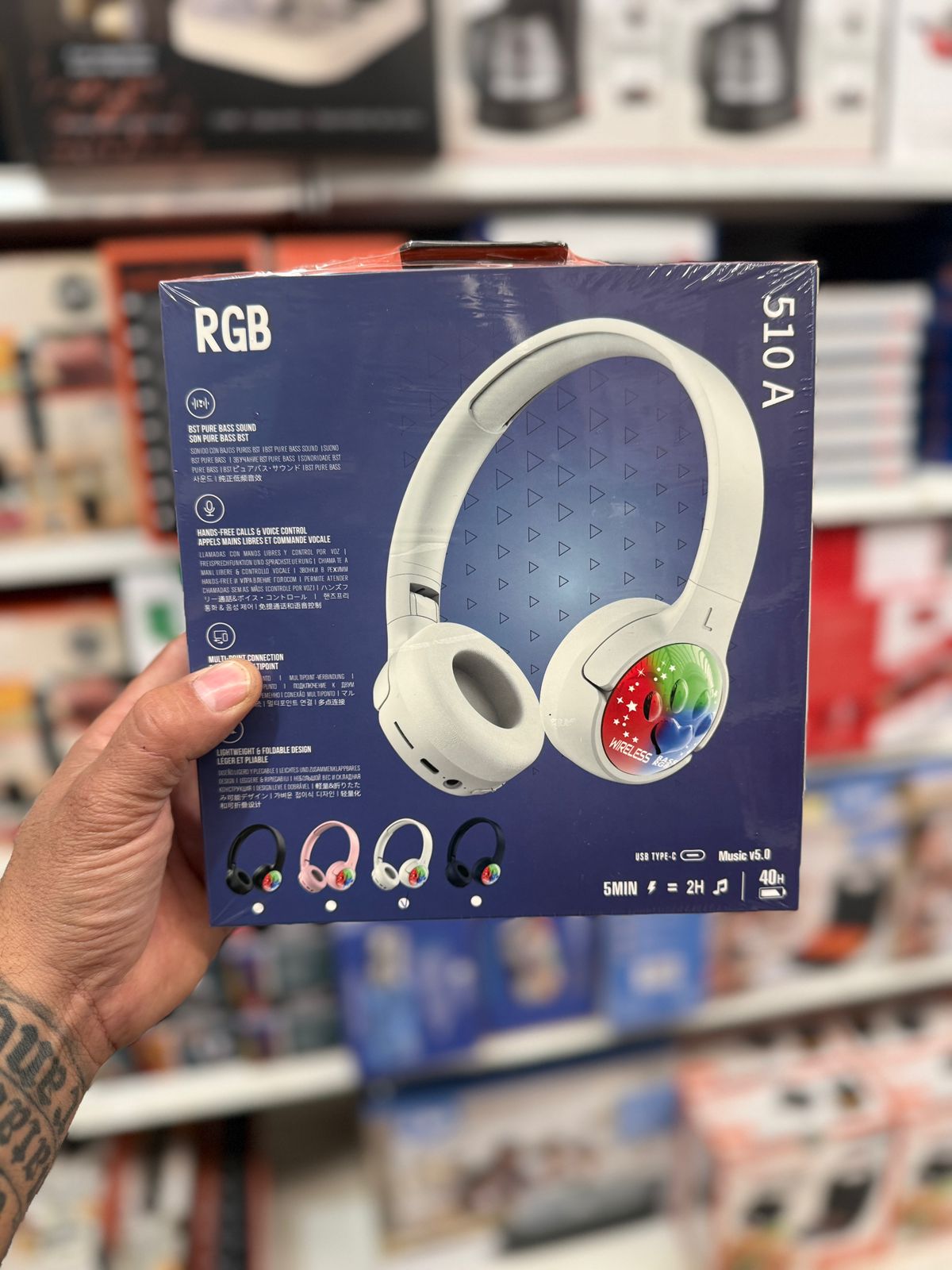 AURICULARES BT.VINCHA RGB 510A