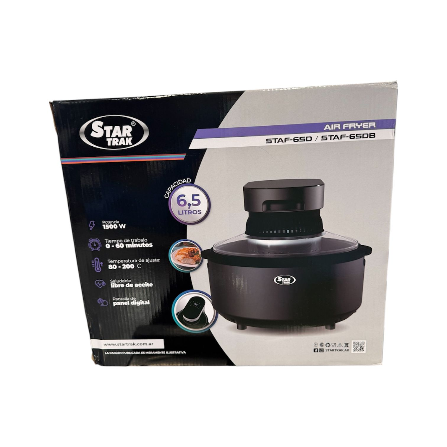 Freidora de Aire 6.5L Digital Negra-STAF-65D