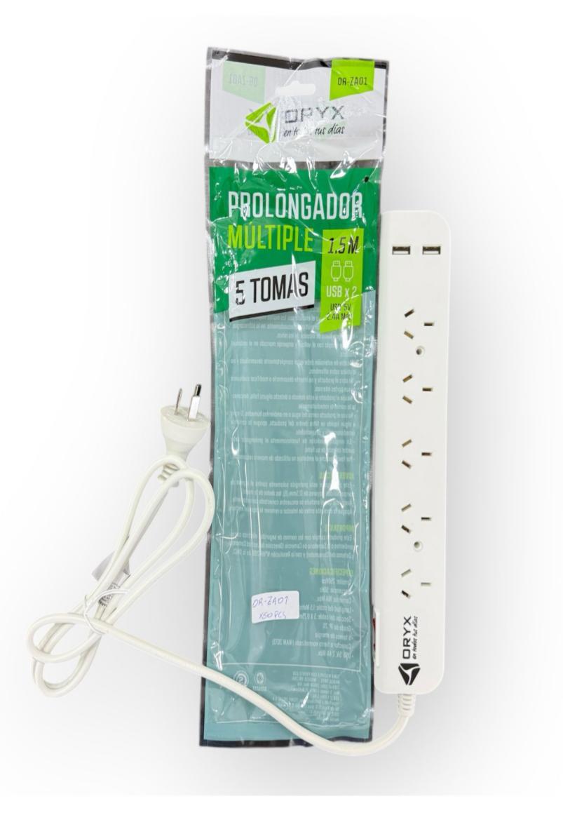Zapatilla 5 Tomas C/Cable 1.5m-OR-ZA01